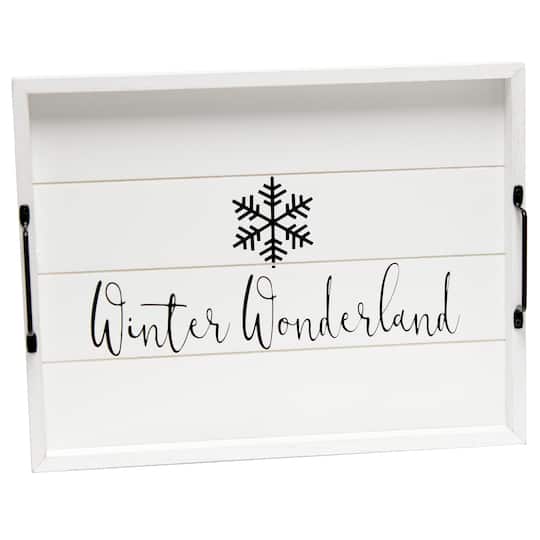 Elegant Designs&#x2122; 15.5&#x22; Winter Wonderland Serving Tray with Handles